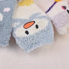 Baby Girl's Non-slip Winter Bottom Rubber Plush Sleep Socks