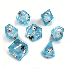 7pcs Christmas Liquid Core Dice For Board Game Holiday Entertainment Dice