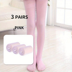 Girls Velvet Solid Stockings Leggings Tights Children Dress Pantyhose