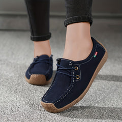 Women's Comfy Slip On Suede Loafers Non Slip Flats