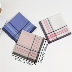 12 Pack Men's Sports Handkerchiefs Classic Plaid Polyester Lightweight