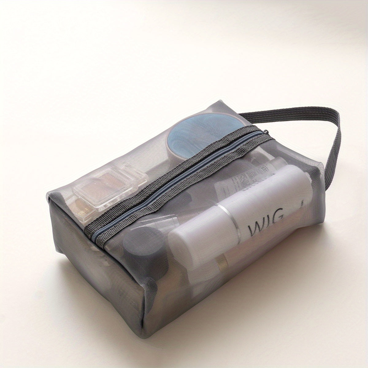 Clear Mesh Cosmetic Bag Portable Makeup Zipper Pouch Organizer