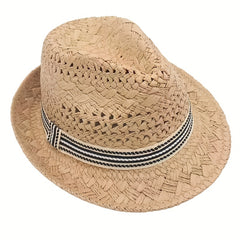 Braided Sun Hat for Kids Straw Hat Outdoor Traveling