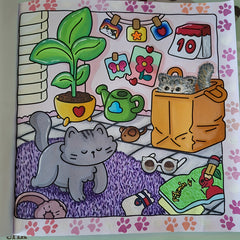 Cat Life Coloring Book for Adults - Relaxing Cat Illustrations