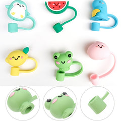 2pcs Animal Shape Straw Dust Cap, Rubber, Universal Fit