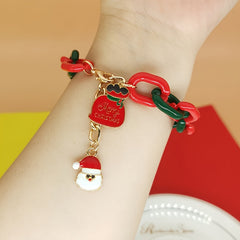 Christmas Bracelet Snowflake Elk Pendant Adjustable Chain Bracelet