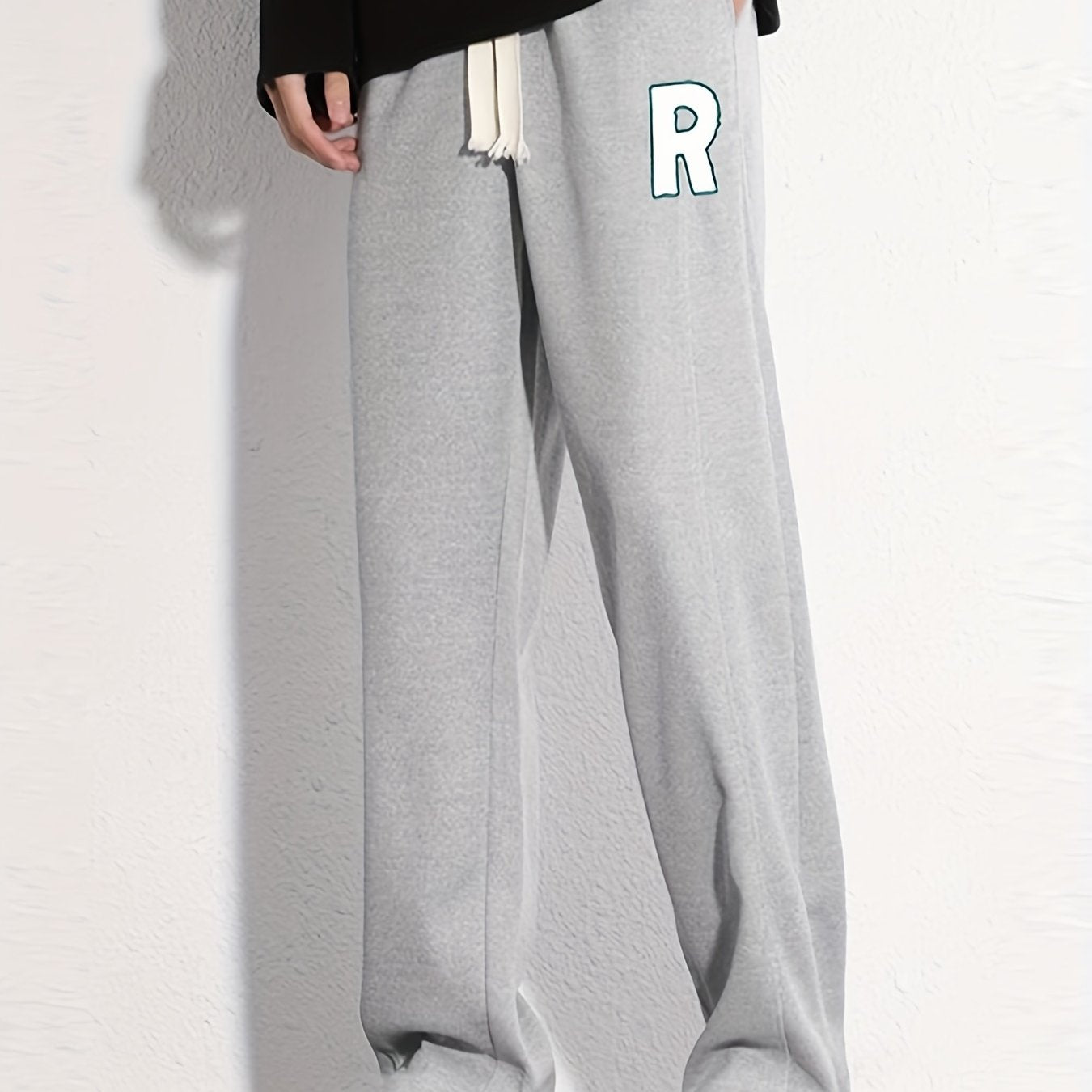 R Graphic Print Men's Loose Sweatpants Jogger Pants