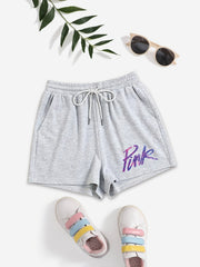Elastic Waist Shorts Sporty Casual High Waist Shorts Women's Clothing