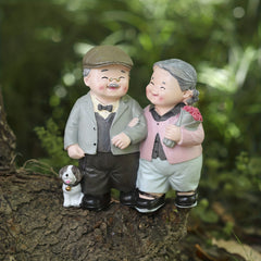 Take A Walk Old People Cake Decoration Figurine Resin Decoration