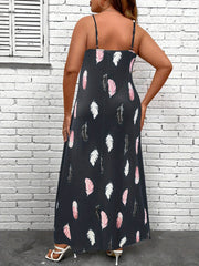 Feather Print Maxi Cami Dress