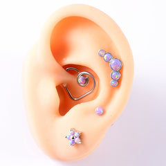 Opal Tragus Nose Ring Surgical Steel Cartilage Piercing