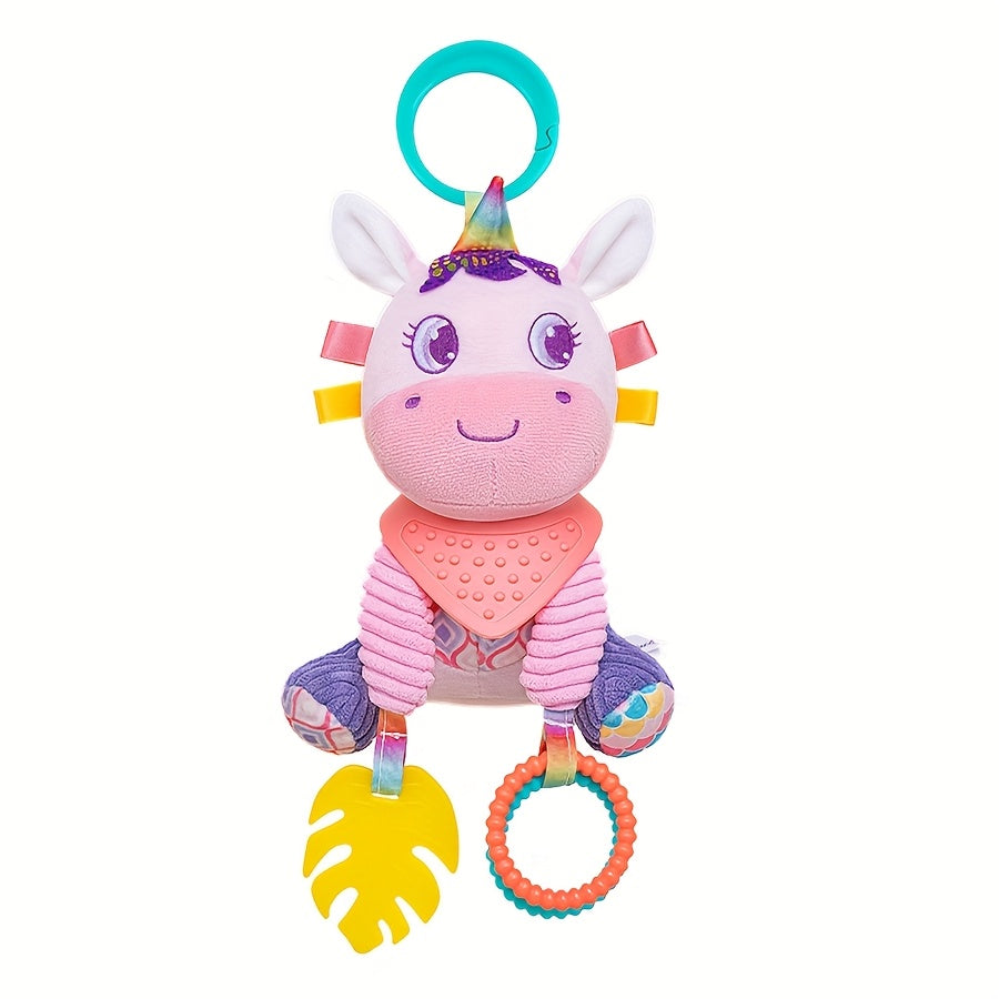 Car Seat Toys for Youngsters 0-6 Months Rattle Crinkle Plush Doll Sensory Toys