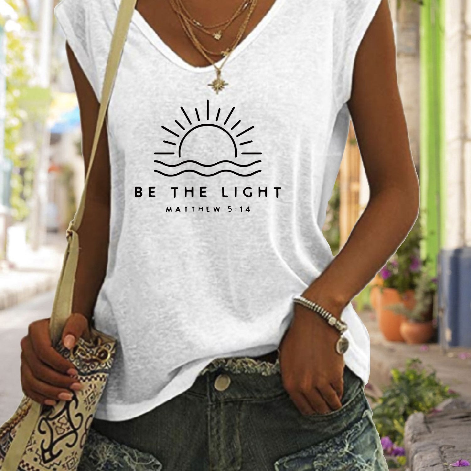Christian Tank Top Sleeveless Casual Top For Summer & Spring Women's Clothing
