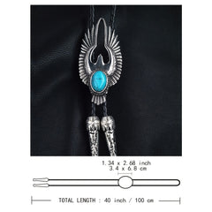 Turquoise Eagle Bolo Tie Steel Soaring Eagle Collar Rope Wings Shirt Accessories
