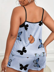 Butterfly Print Cami Top & Shorts Pajamas Set
