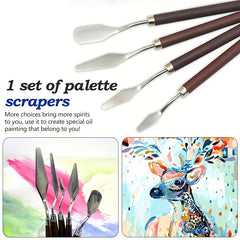 5pcs Stainless Steel Painting Palette Set for Thick Painting Spatula