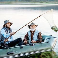 2 Person Inflatable Fishing Boat Set with Paddles, Inflator, Bracket