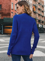 Solid Long Sleeve Sweater Crew Neck - Women's Fall & Winter Casual Sweater