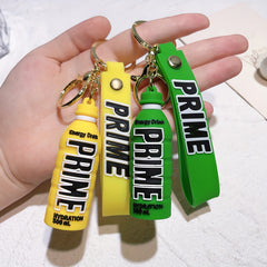 Cartoon Drink Bottle Key Chain Pendant Backpack Bag Charms Decor