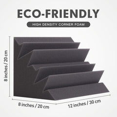 8pcs Bass Trap Acoustic Foam High Density Fire Resistant