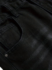 Men's Ripped Washed Jeans Streetwear Denim Pants