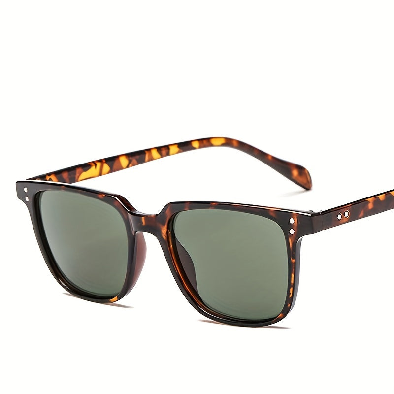 Photochromic Square Sunglasses Retro Rivet UV400 Sun Shades