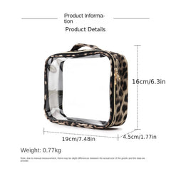 Leopard Print Toiletry Bag Travel Organizer Water-Resistant Makeup Cosmetic Bag