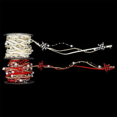 Red & Checkered 5-Point Star Decoration Strip - Christmas Tree DIY Ribbon