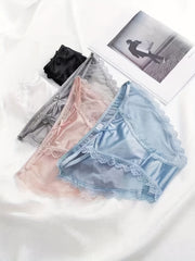5pcs Mesh Bikini Panties Comfy Semi sheer Women's Lingerie