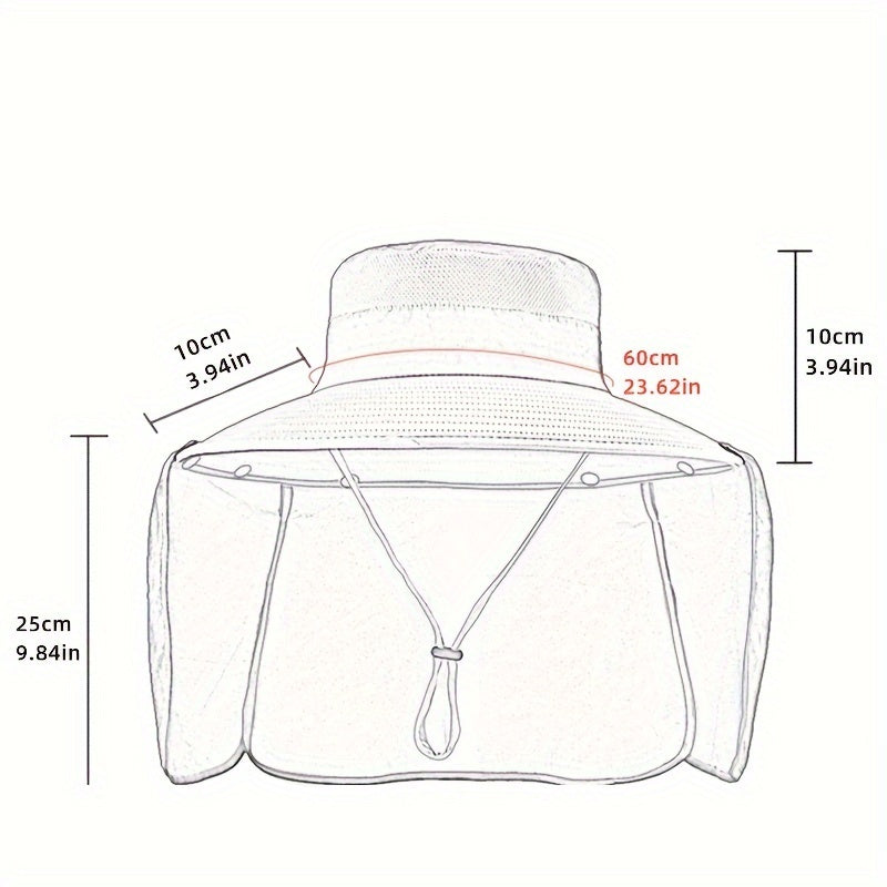 Foldable Windproof Bucket Hat Wide Brim Sun Hat for Outdoor Activities