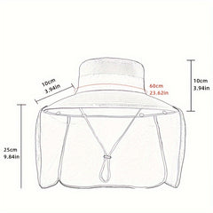 Foldable Windproof Bucket Hat Wide Brim Sun Hat for Outdoor Activities