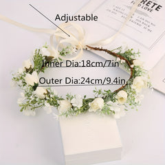 Girl's Simulated Rose Wreath Flower Hair Dress