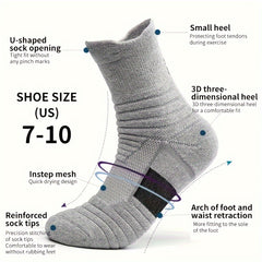 Men's Mid Crew Sport Socks, 3 Pairs, Sweat Absorbing, Comfy, Breathable
