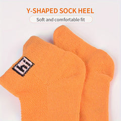 5 Pairs Unisex Kid's Crew Socks Breathable Ear Lifting Comfy Solid Socks