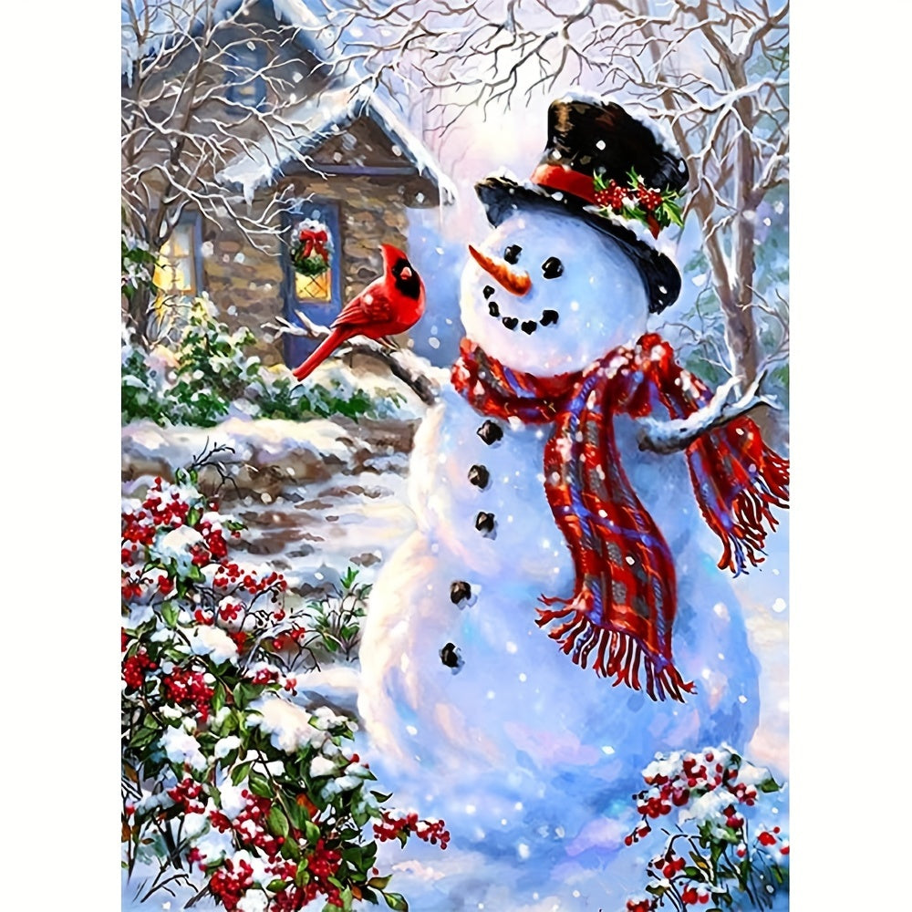 5D Snowman DIY Rhinestone Painting Kit Christmas Decorative Art
