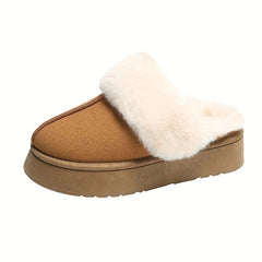 Women's Fluffy Furry Platform Slippers Warm Cozy Plush Shoes