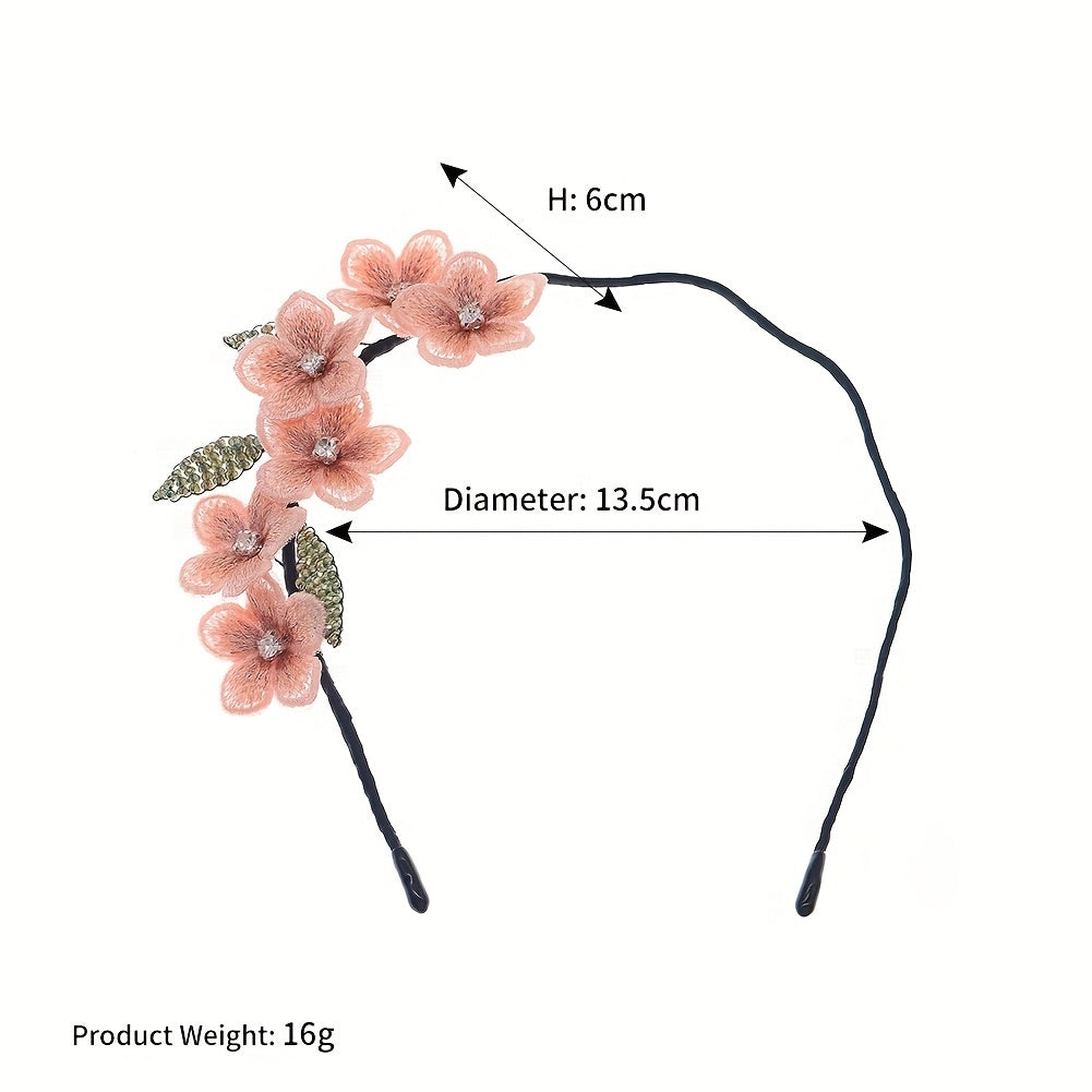 Retro Flower Head Hoop Wide Brim Headband