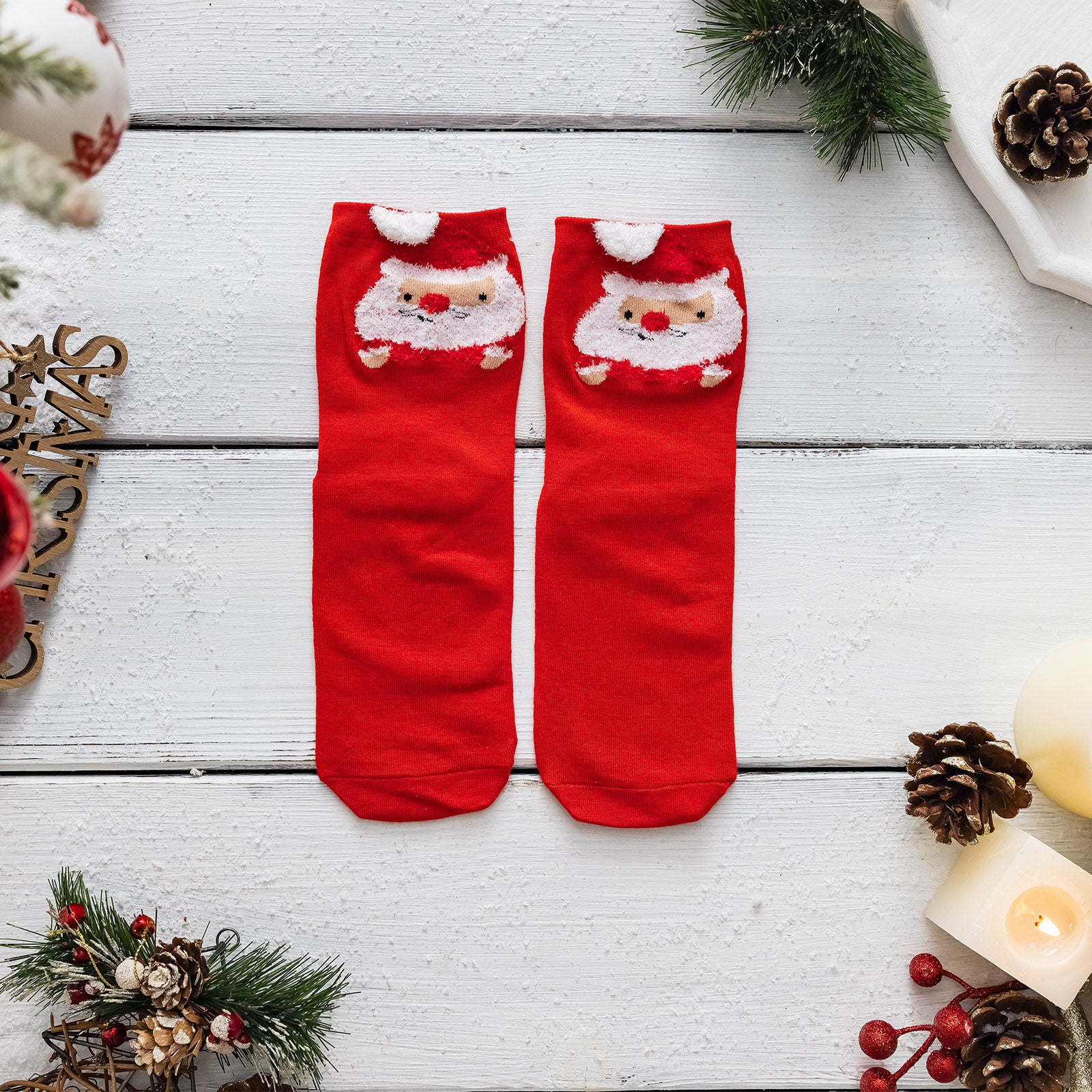4 Pairs Women's Santa And Bear Funny Socks