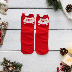 4 Pairs Women's Santa And Bear Funny Socks