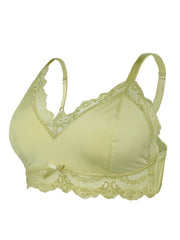 Plus Size Satin Lace Wireless Bralette