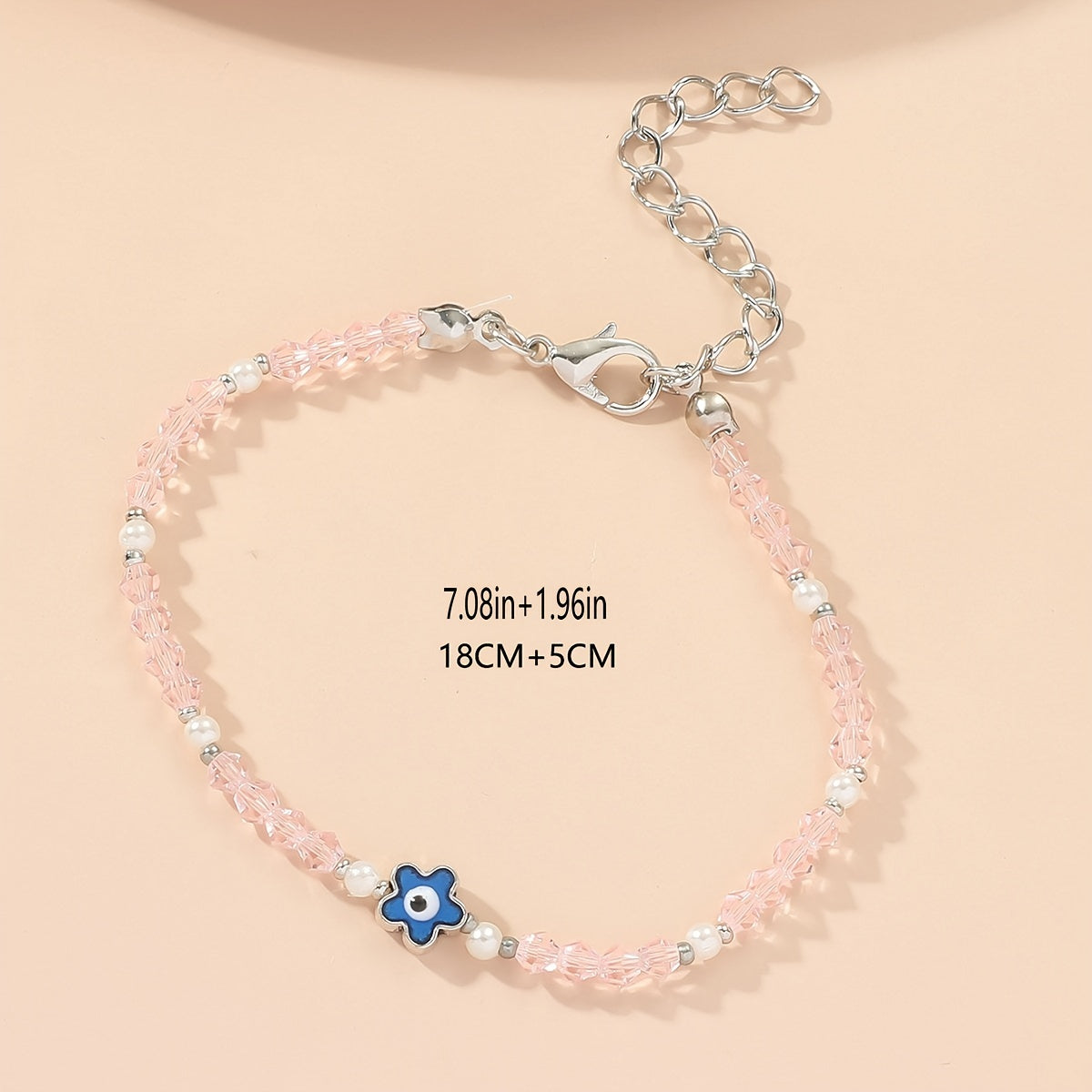 Devil's Eye Crystal Anklet Adjustable Turquoise Beach Jewelry
