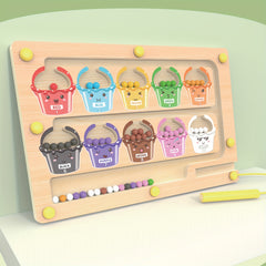 Wooden Train Magnetic Puzzle Toy Activity Counting Skill Learning Gift