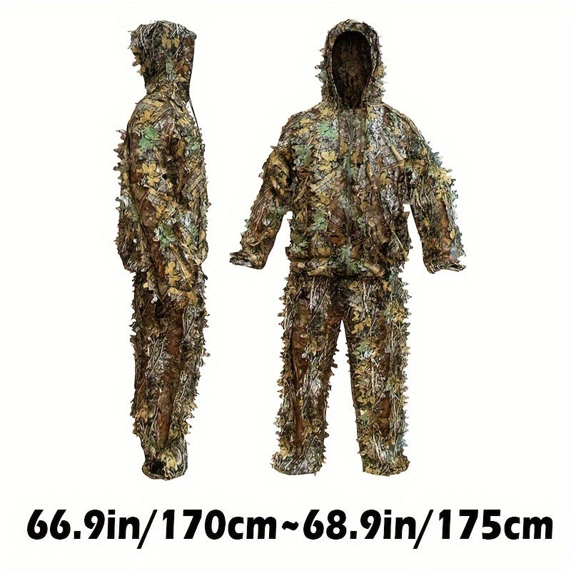 3D Leafy Camouflage Ghillie Suit for Outdoor Game & Halloween