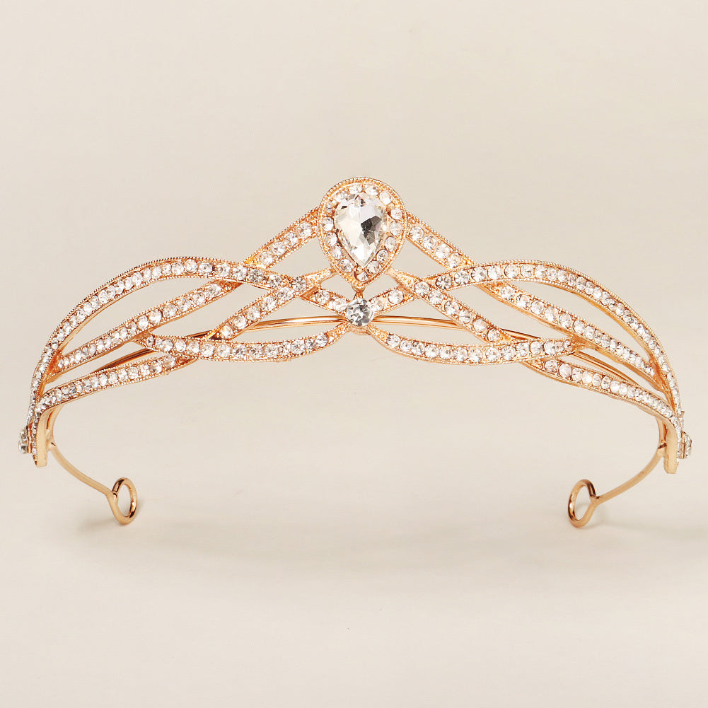 Vintage Rhinestone Headband Accessory Baroque Crown for Halloween Party