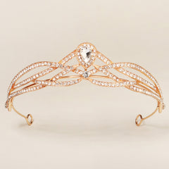 Vintage Rhinestone Headband Accessory Baroque Crown for Halloween Party