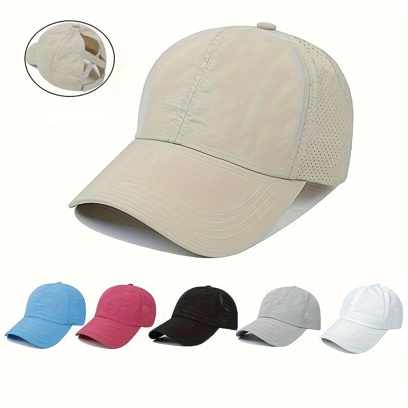 Women's Ponytail Baseball Cap Quick Drying Sun Visor Hat