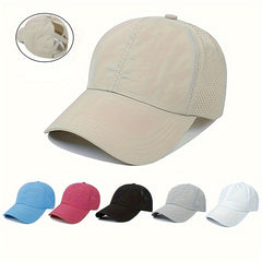 Women's Ponytail Baseball Cap Quick Drying Sun Visor Hat