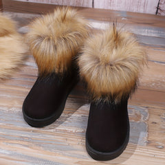 Women's Faux Fur Snow Boots Wear Resistance Plush Furry Shoes