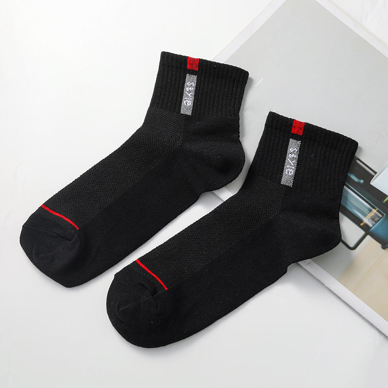5 Pairs Men's Breathable Cotton Ankle Socks for Sports