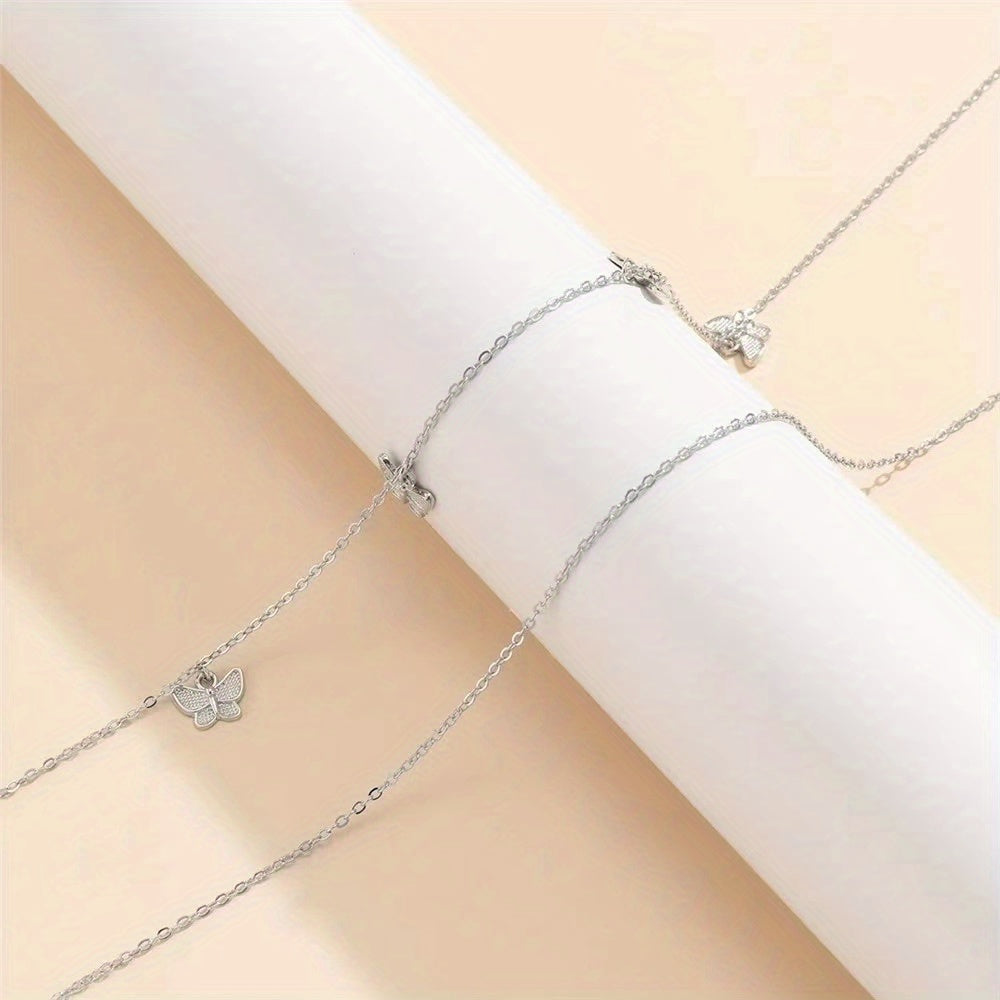 Butterfly Pendant Waist Chain Golden Silvery Metal Belly Chain